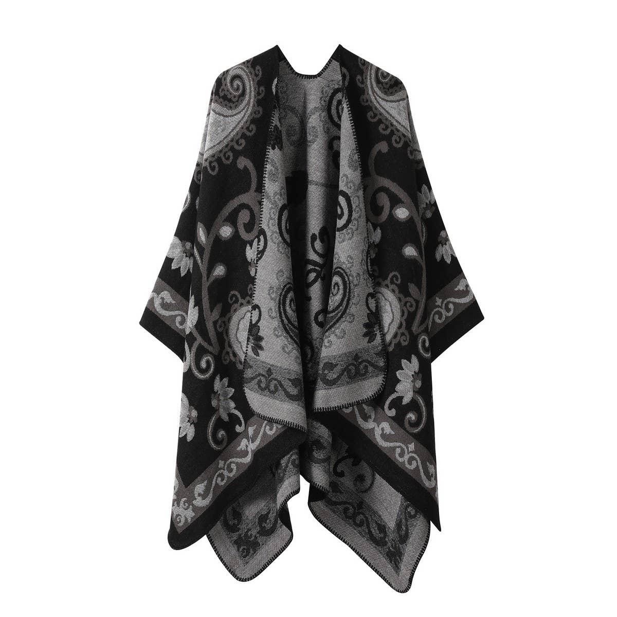 CAPE DARK DOUBLE-SIDED WARM OUTER WEAR THICK SHAWL_CWASC2121