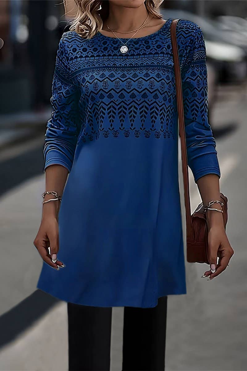 CWOSWL07564_BRUSHED LONG-SLEEVED PRINTED KNITTED PULLOVER