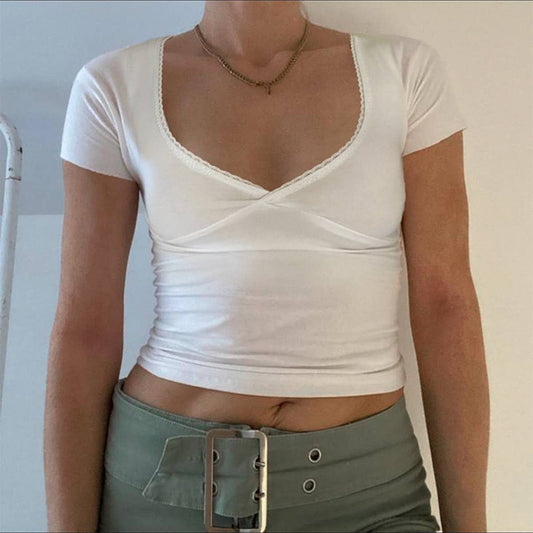 Casual style simple basic solid color T-shirt