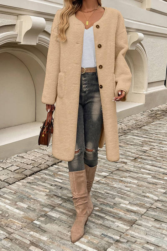 CWOCO0548_WINTER LONG SLEEVE TRENCH COAT WITH BUTTON POCKET