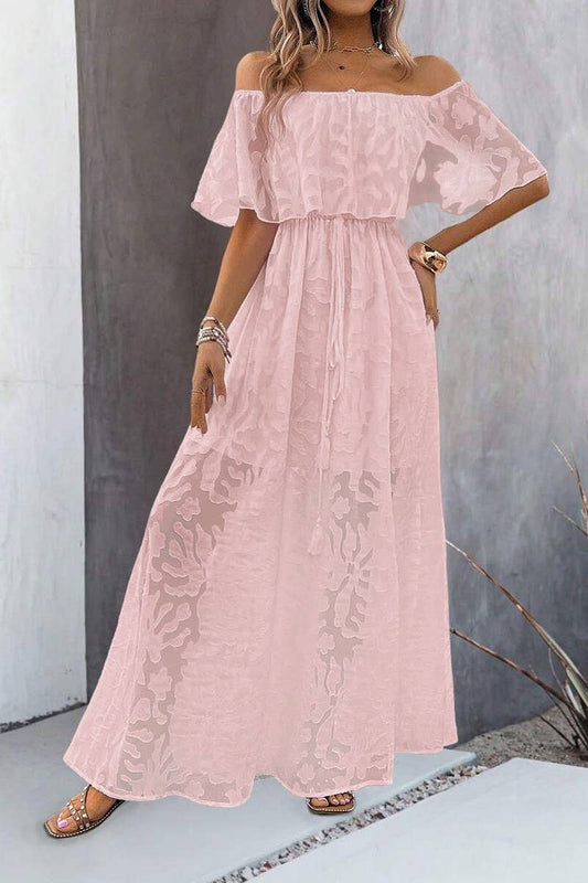CWDMD5705_SEXY ONE-SHOULDER SOLID COLOR SHORT-SLEEVED DRESS