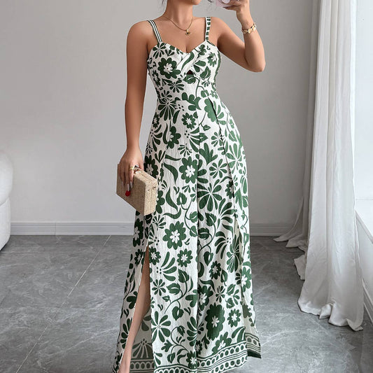 Elegant Twist Knot Printed Wide Leg Jumpsuit