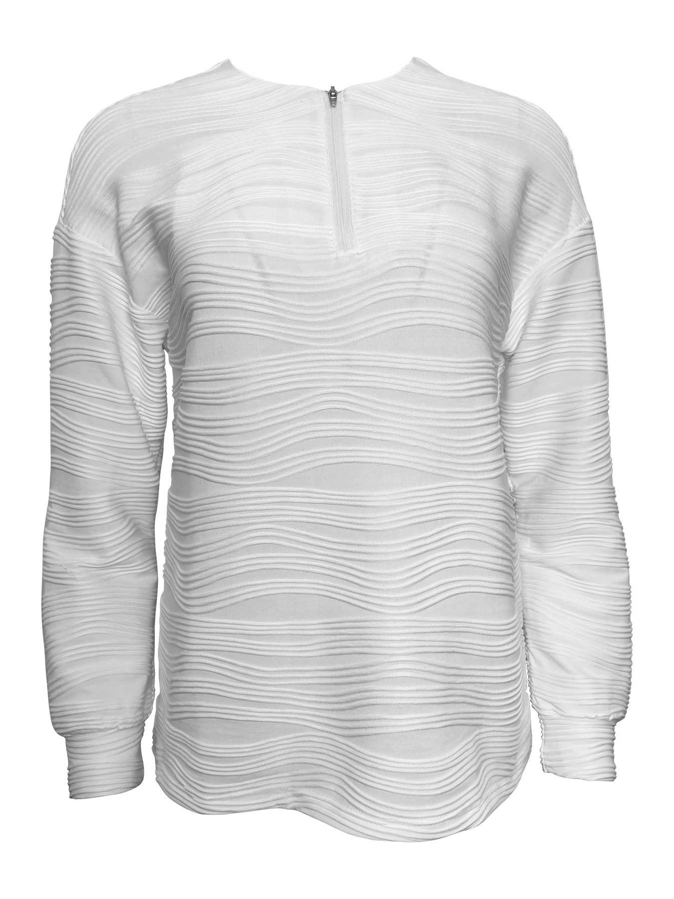 Casual semi-zipper textured sportswear top