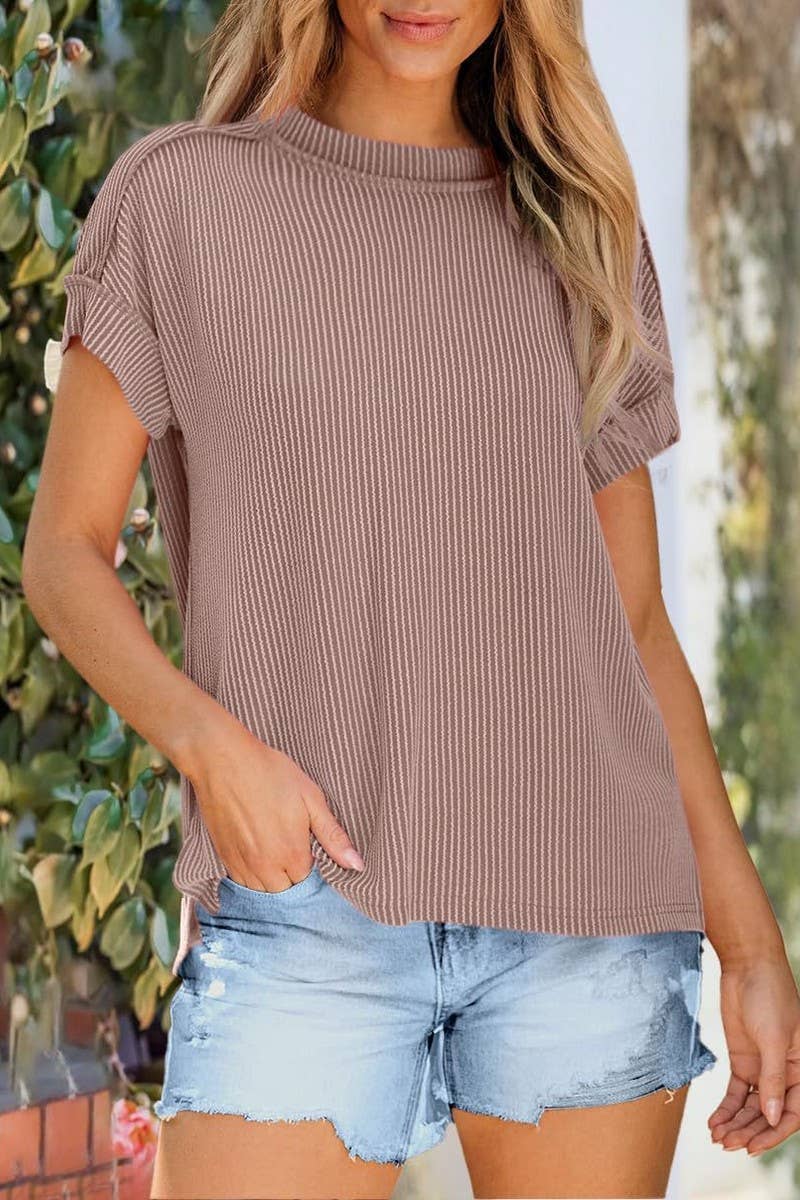 CWTBLS1816_SUMMER ROUND NECK SHORT SLEEVE LOOSE T-SHIRT