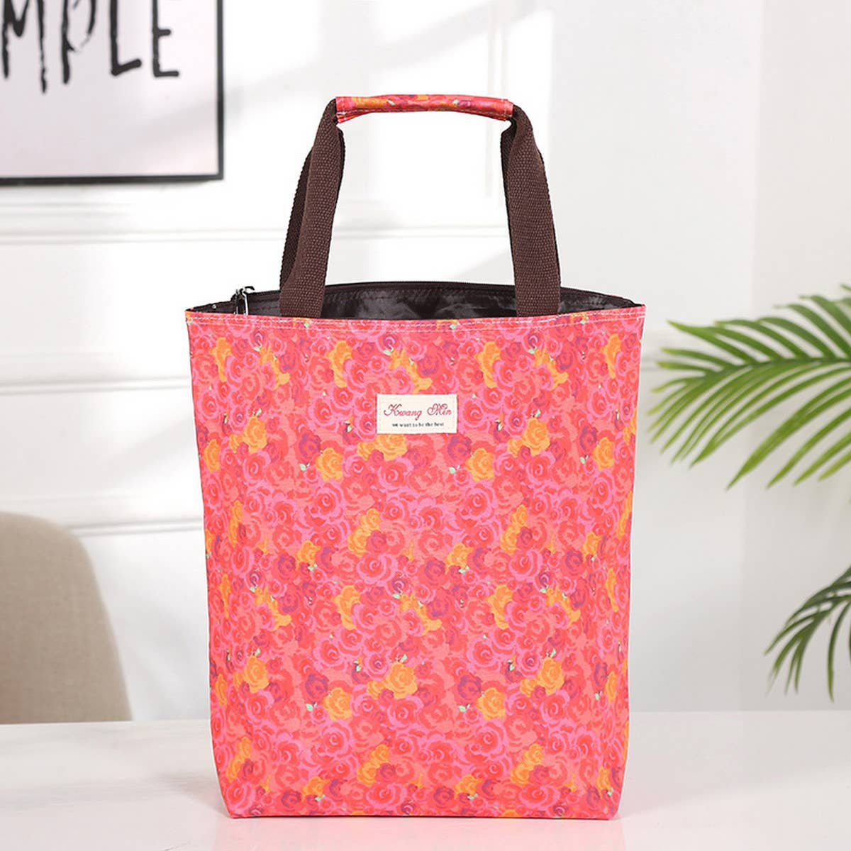 WATERPROOF FLORAL MULTI-LAYER CANVAS SHOULDER BAG_CUAB0189