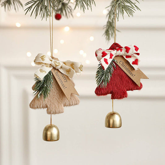 Plush Metal Bell Christmas Tree Hanging Ornament_CWMM9751