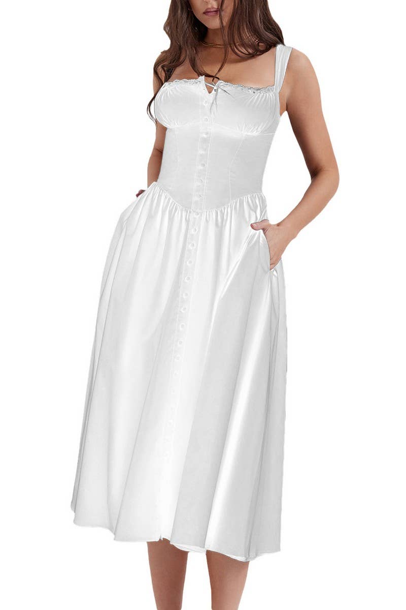 CWDMD5945_FLORAL OR SOLID STRAPLESS SLEEVE MAXI CAMI DRESS