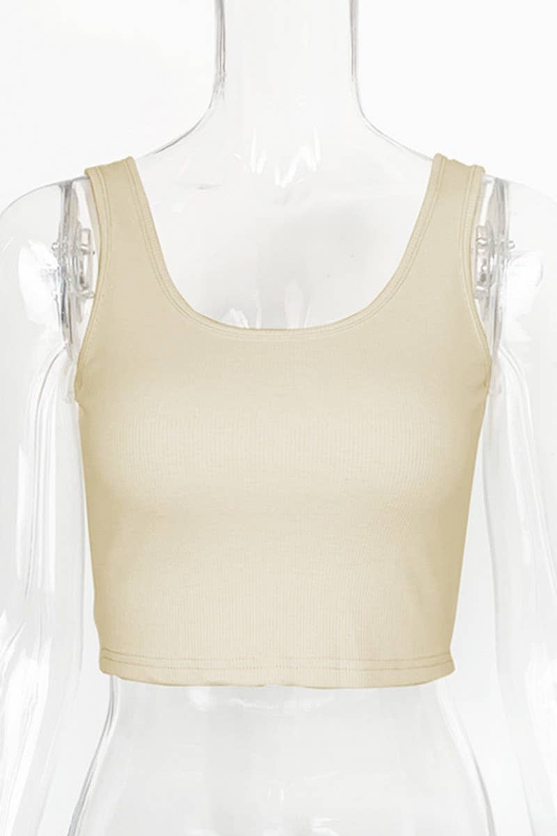 CWTTK0820_SOLID COLOR SHORT SLEEVELESS RIBBED INNER VEST