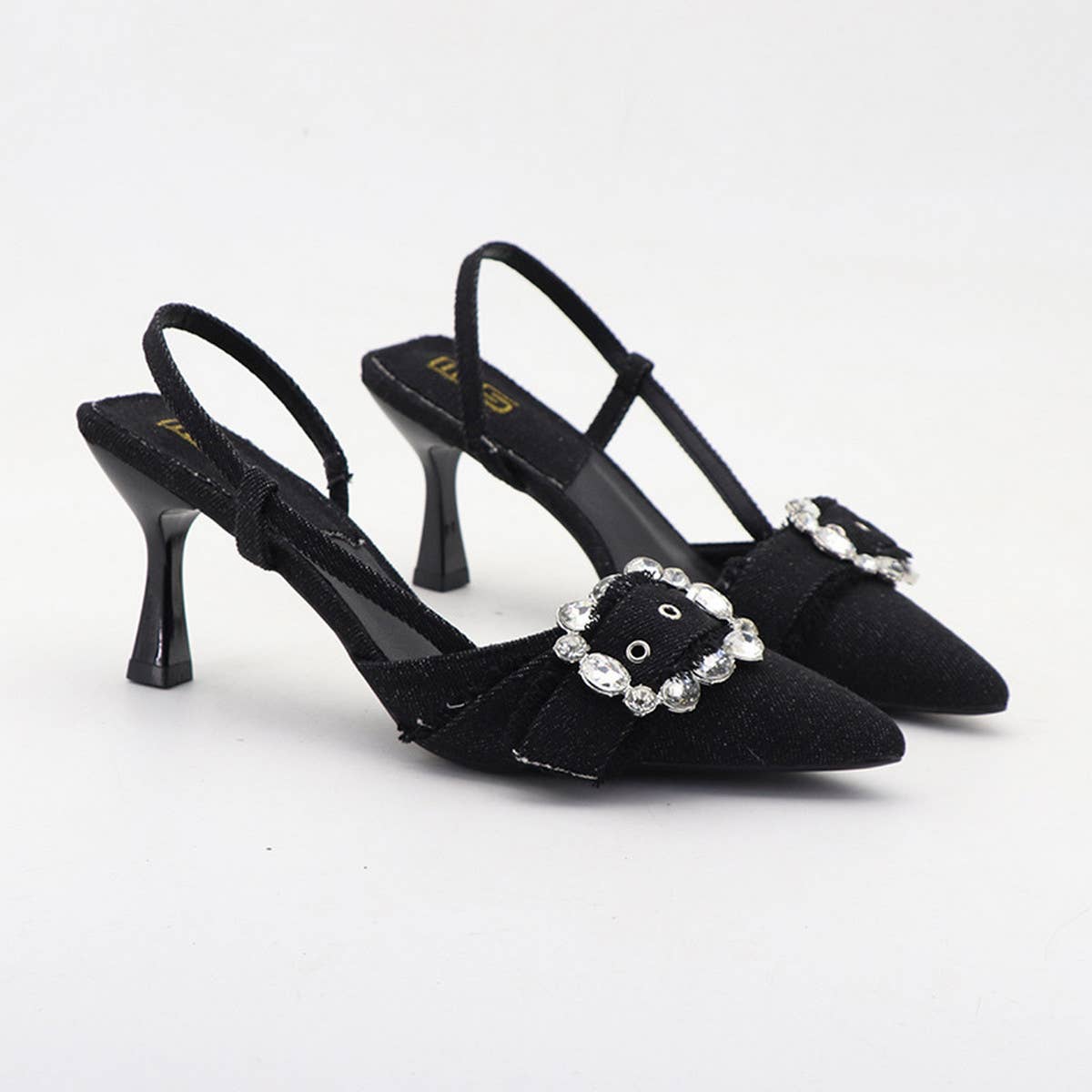 RHINESTONE POINTED TOE STILETTO HIGH HEELS