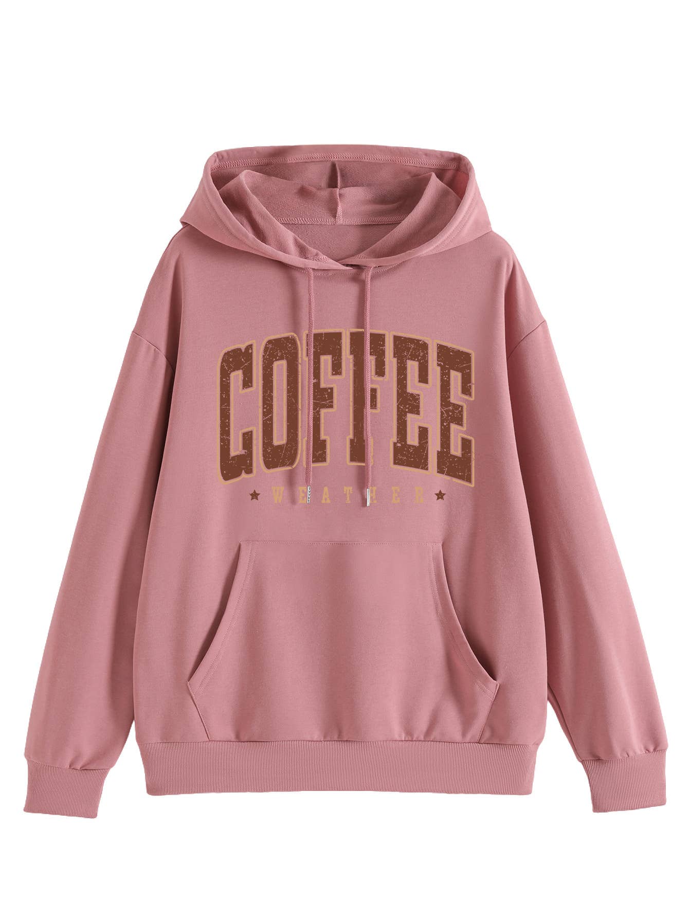 Coffee weather star print hooded sweatshirt