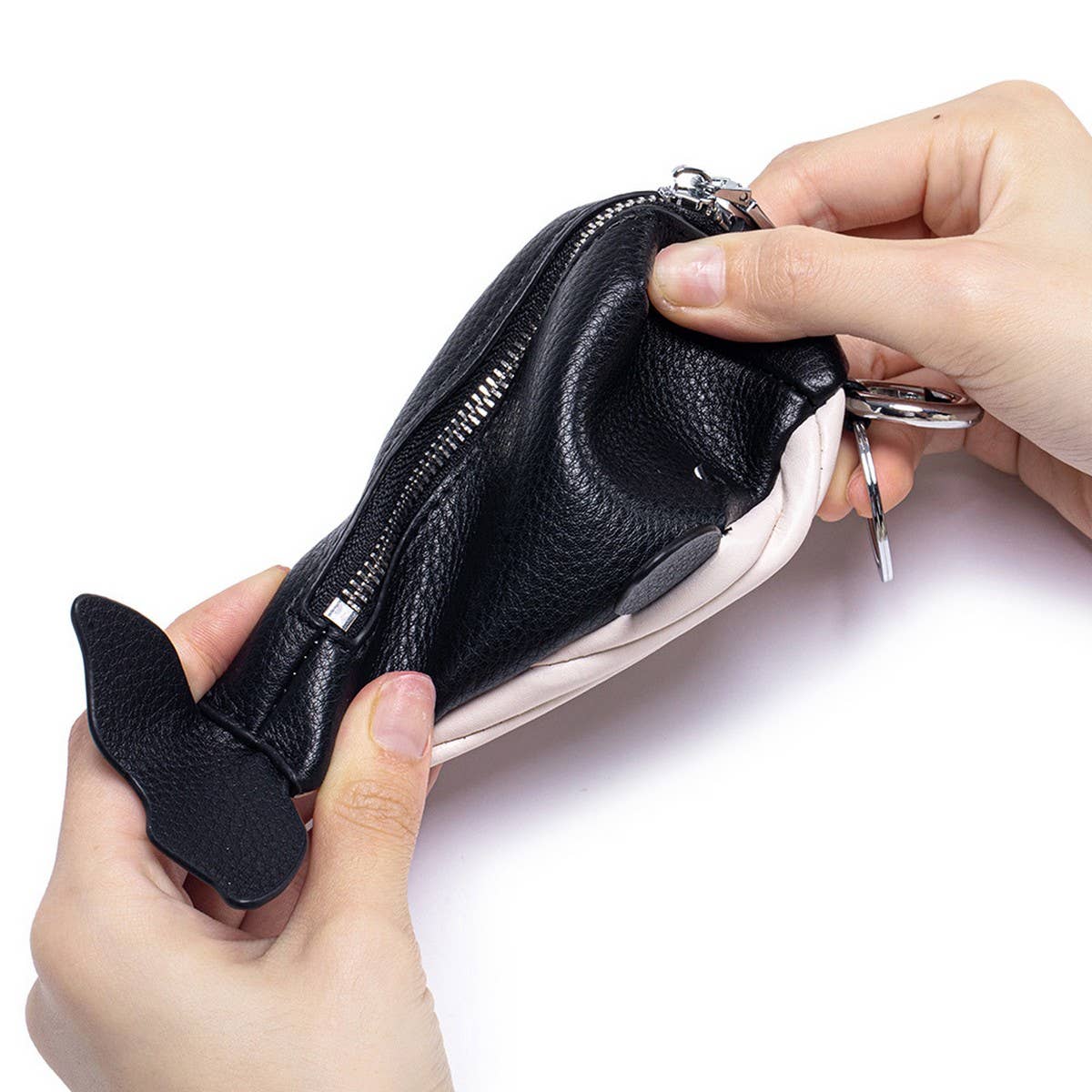 Whale Shaped Portable Leather Key Wallet_CUAB00368