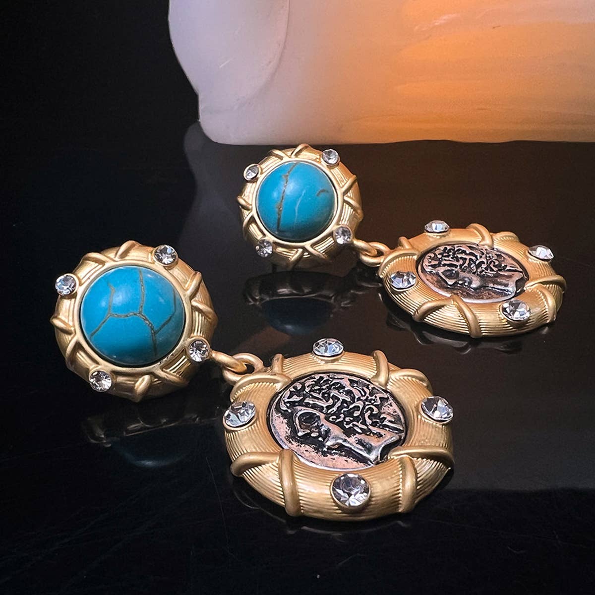 VINTAGE TURQUOISE DROP EARRINGS