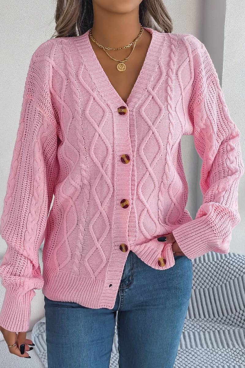 CWOCAL0947_AUTUMN KNIT LONG-SLEEVED CARDIGAN SWEATER
