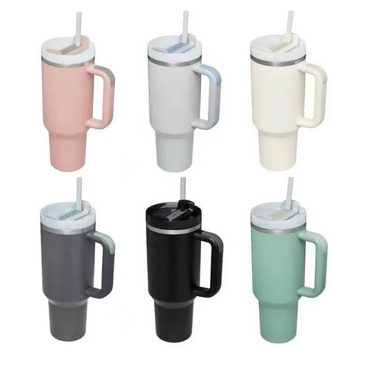 40oz Insulated Tumbler with Handle & Straw, Car Cup_CWMM7900