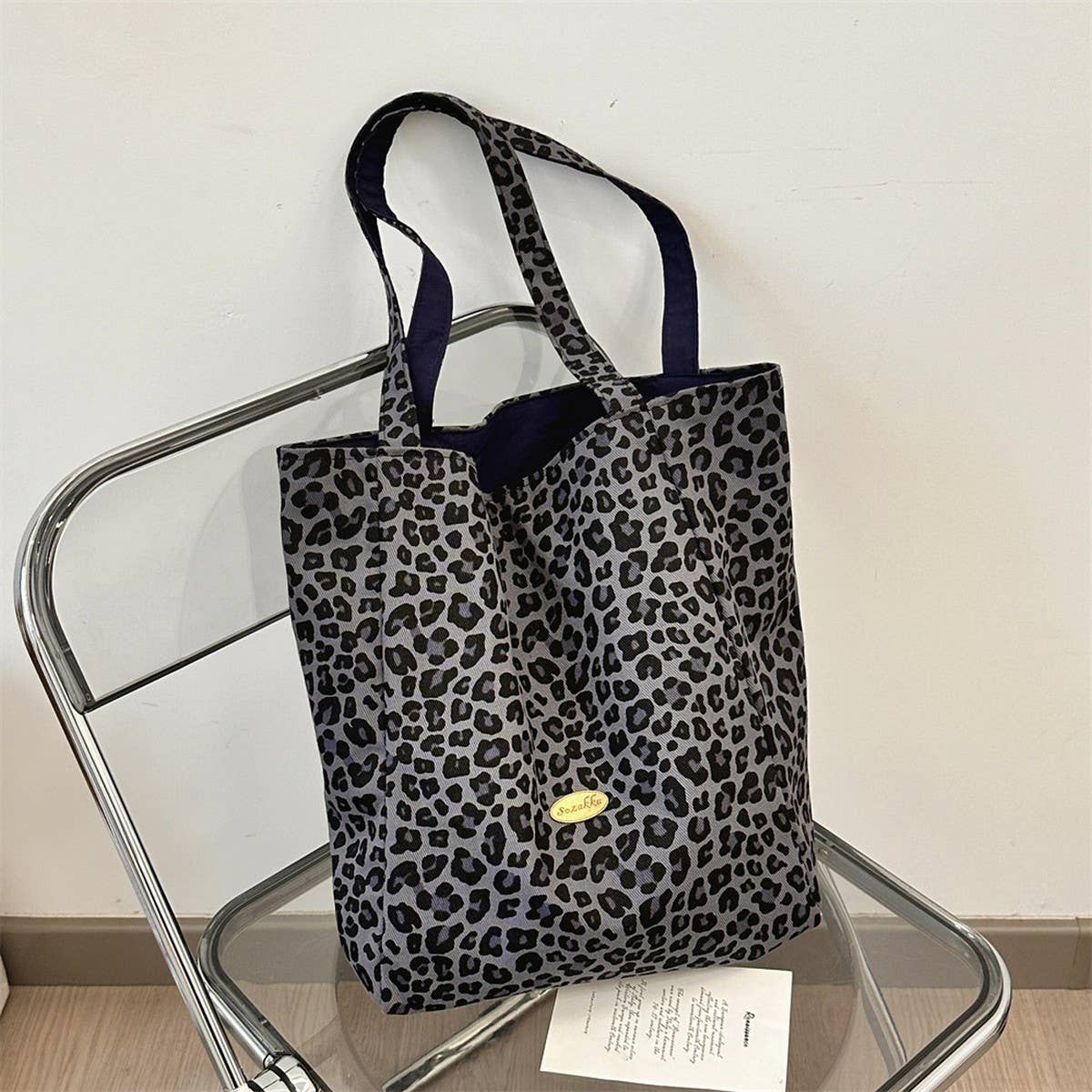 CWAB3898_LEOPARD PRINT SHOULDER UNDERARM CANVAS BAG