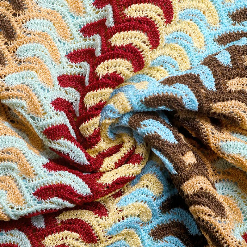 Colorful striped crocheted sleeveless slim dress