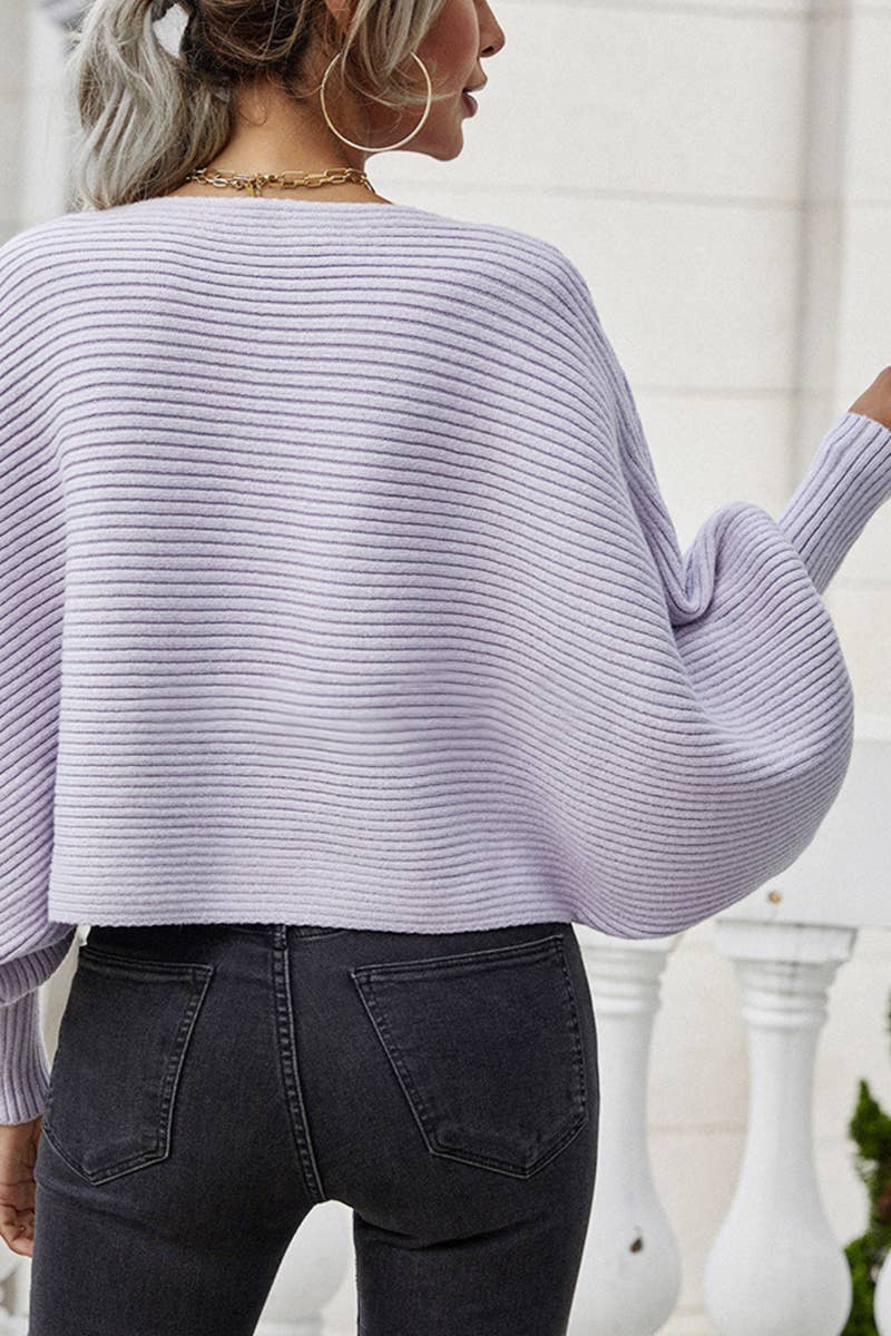 CWTTL1072 Oversized Long Sleeve Crew Neck Pullover Sweater