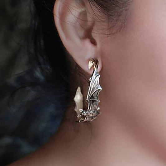 HALLOWEEN DARK VINTAGE BAT WINGS EARRINGS