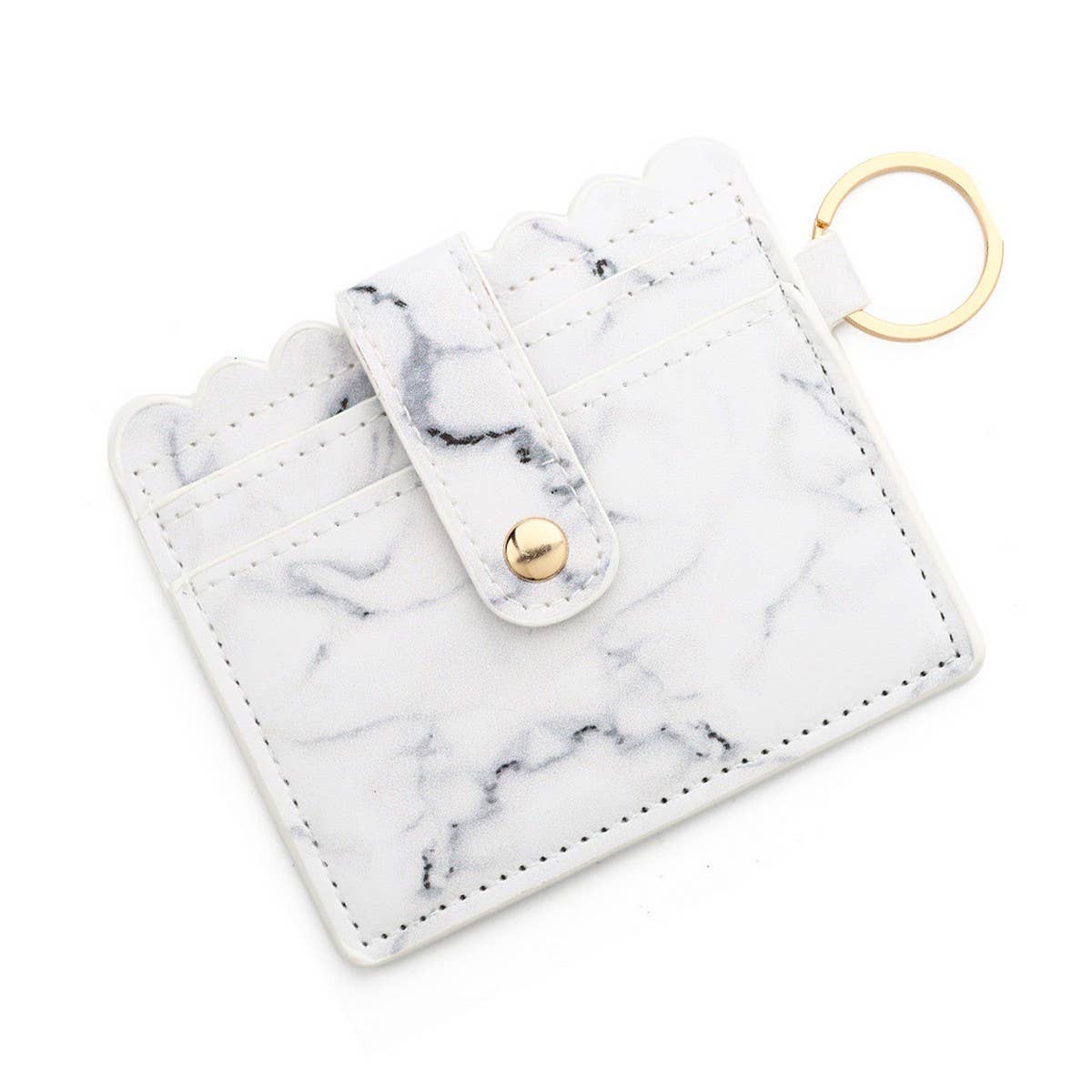 Leather Card Case with Keychain & Coin Compartment_CWAB4933