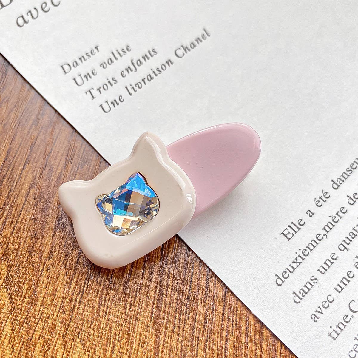 Cute Cat Hair Clip, Rhinestone Duckbill Bang Pin_CWAHA0734