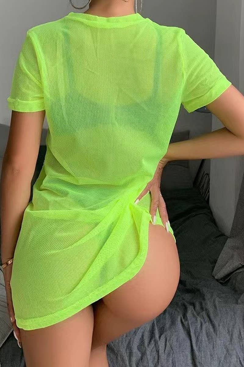 CWTTS1437_SEXY NEON FISHNET HOLLOW OUT MESH CROP TOP