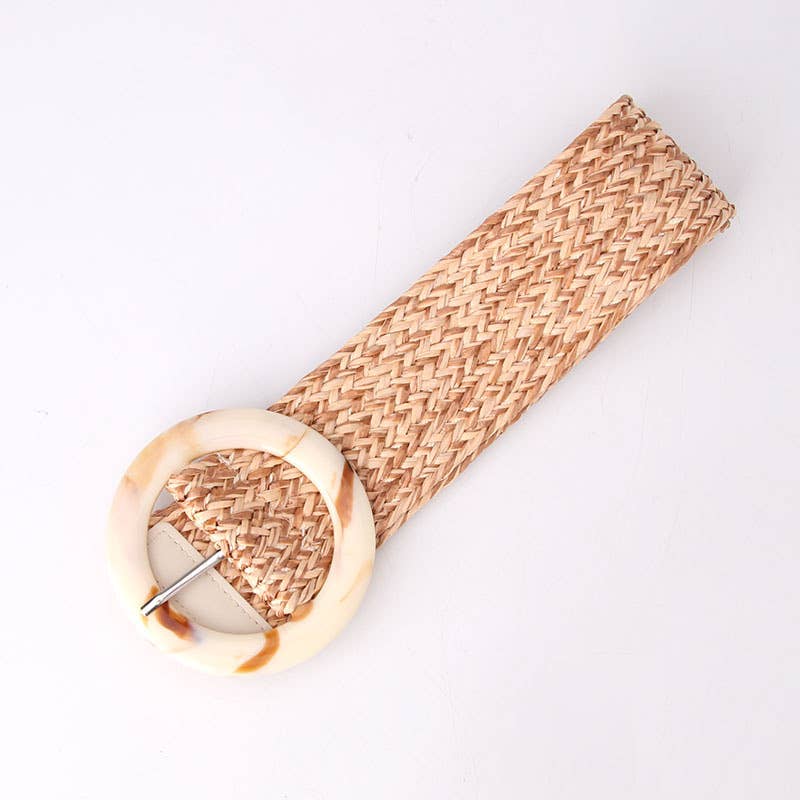 Fashionable and simple imitation straw woven belt