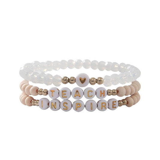 ACRYLIC BEADS ELASTIC CORD BEADED BRACELET SET_CWMM3538