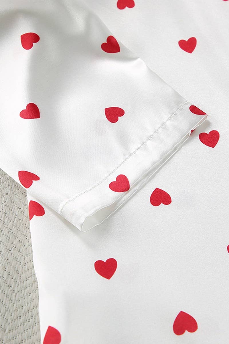 CWSPJ0067_LOVE PRINTED LONG-SLEEVED SHIRT LOUNGEWEAR SET