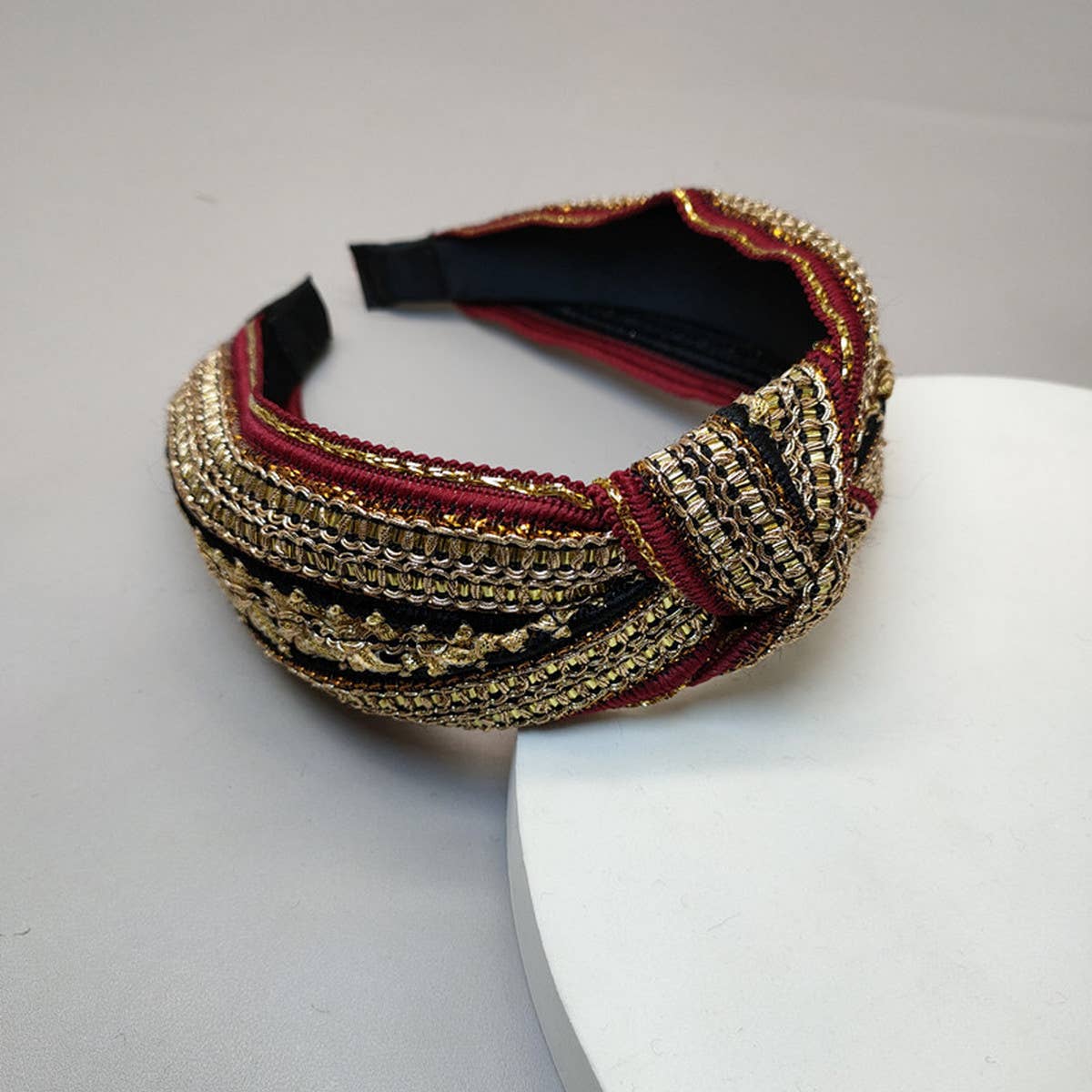 BRAIDED WIDE BAND NON-SLIP BOHEMIAN HEADBAND_CWAHA2603