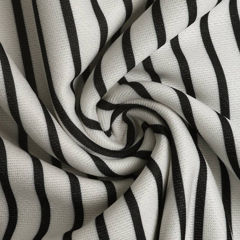 CREW-NECK STRIPED PATCHWORK FAKE TWO TOPS