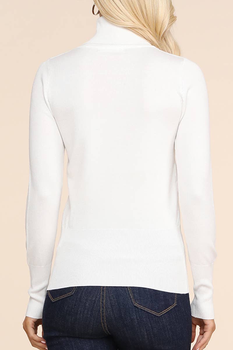 AWOSWL285_Stretch Turtle Neck Long Sleeve Pullover Sweater