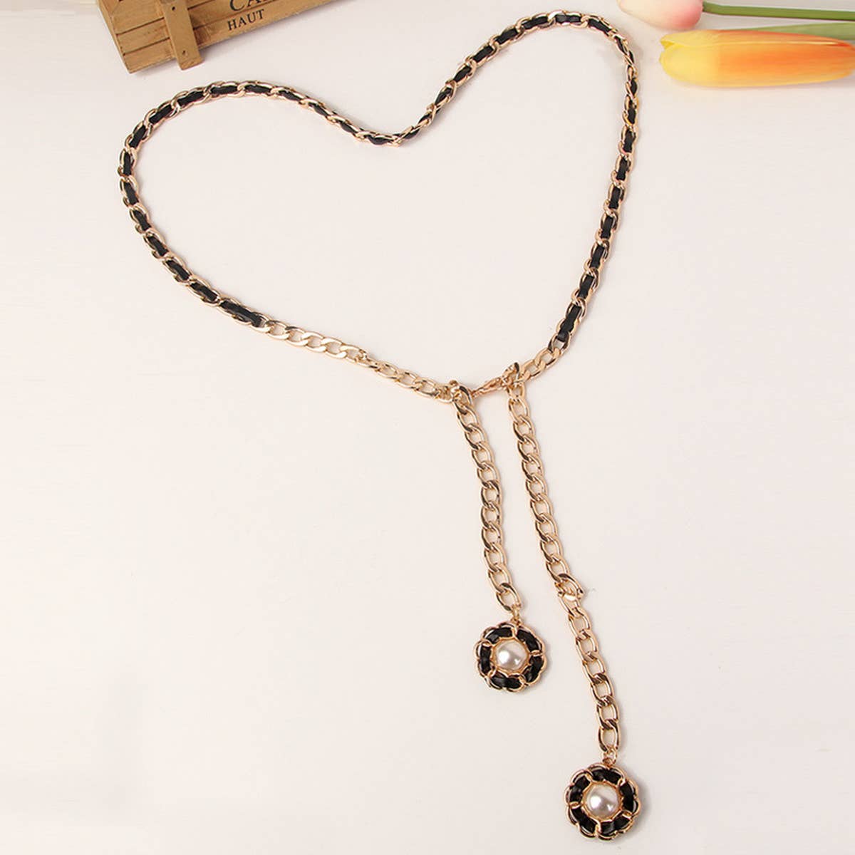 CWABE0944_FASHION PEARL PENDANT BELT