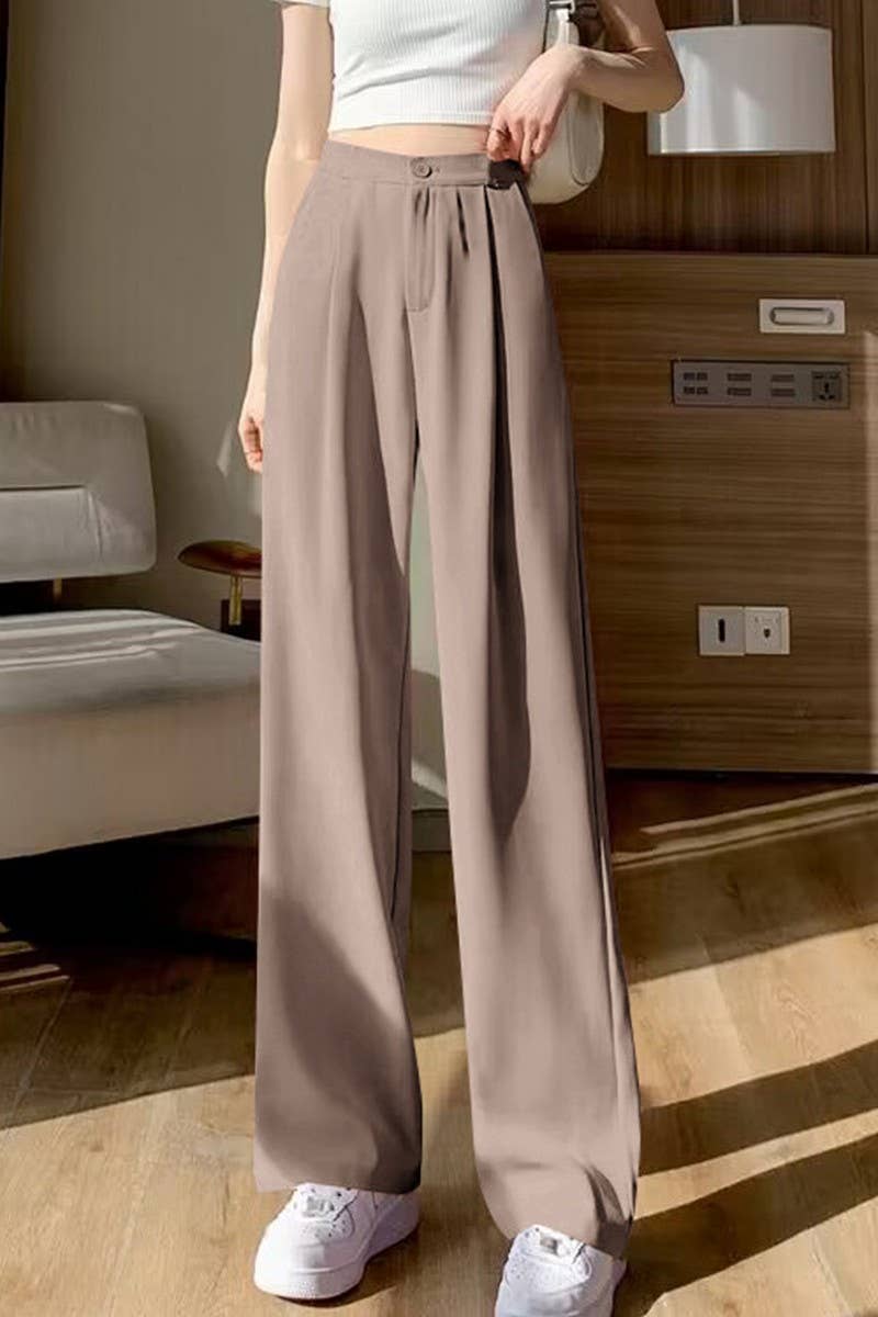 CWBLP00922_AUTUMN MID-RISE DRAPEY SLIM-FITTING LOOSE TROUSER