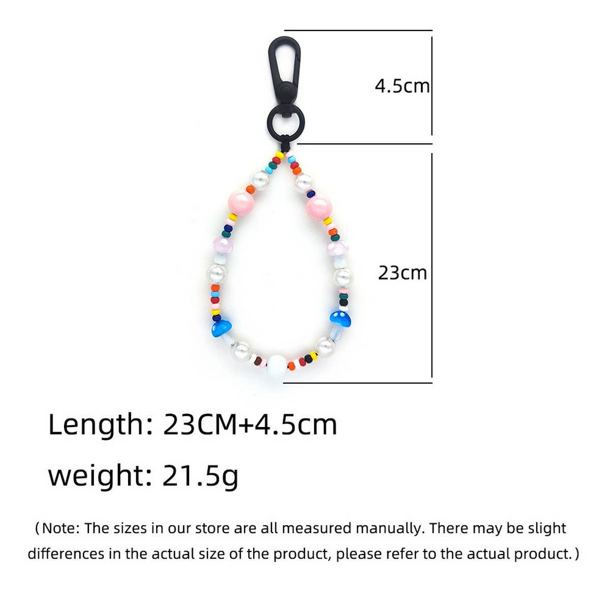 CWMM8724_COLORFUL MUSHROOM BEADED KEYCHAIN PENDANT