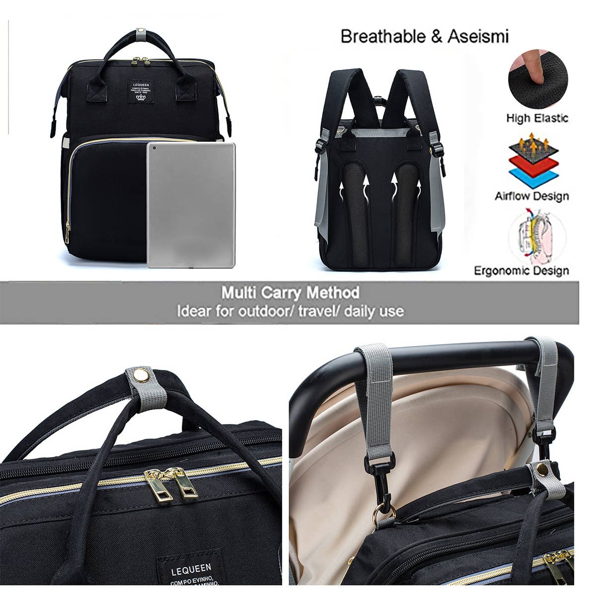 NEW PORTABLE FOLDING CRIB MOMMY BAG_CWAB2229