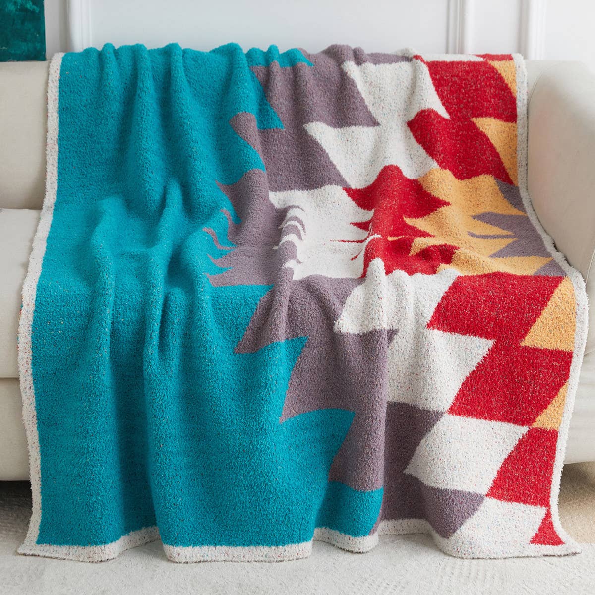 SIMPLE SMILING FACE KNITTED JACQUARD BLANKET_CWMM0324
