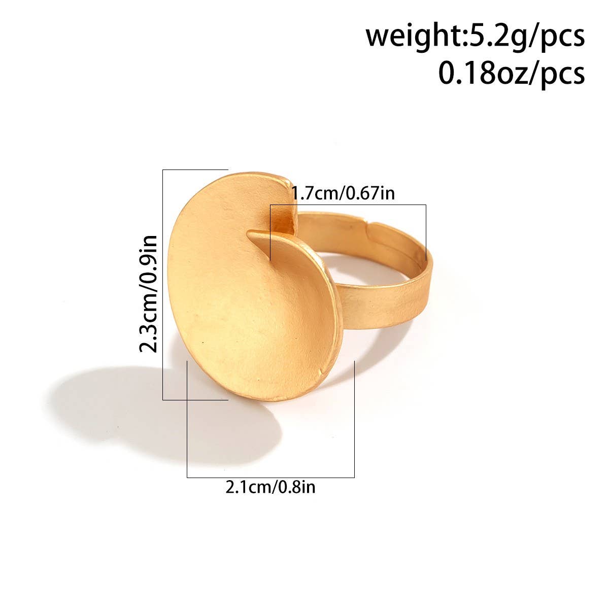 EXAGGERATED FRENCH DISC PLEATED METAL RING_CWAJE1824