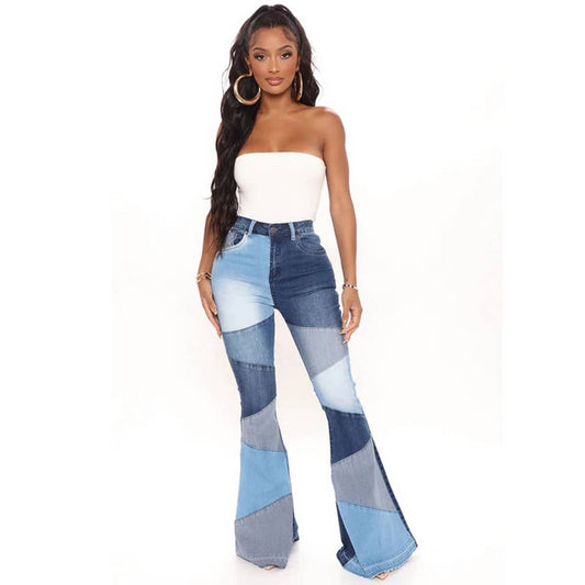 RETRO HIGH WAISTED FLARED PANTS JEANS_CWJP0175