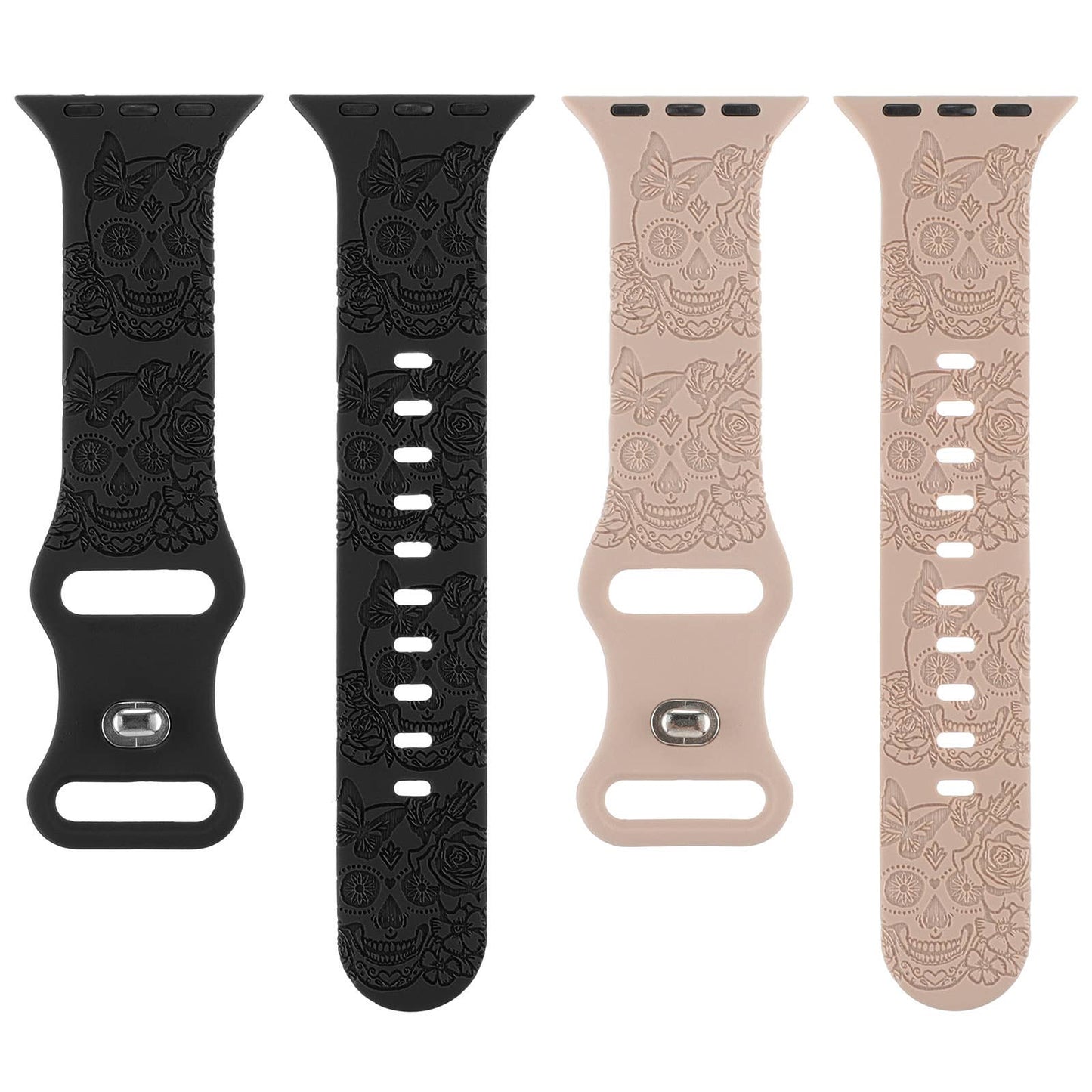 ENGRAVED CHECKERED SILICONE APPLE WATCH9-1 STRAP