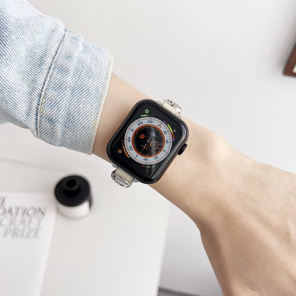IWATCH9-1 14MM HEART LEATHER STRAP FOR APPLE WATCH