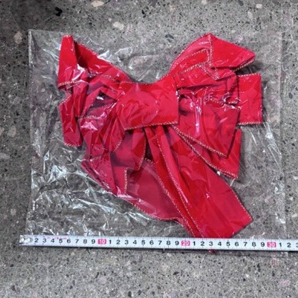 CWMM10193_RED VELVET CHRISTMAS BOW RIBBON ORNAMENT