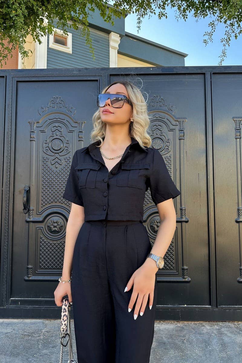 CWSS1063_SUMMER ELEGANT CASUAL WOMEN'S TWO-PIECE SUIT