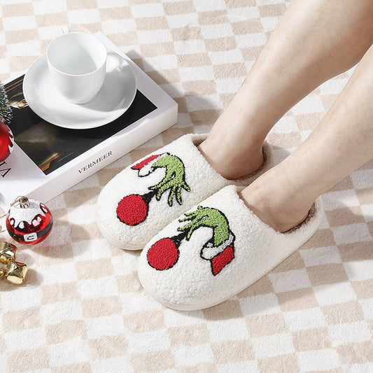 HOME LEISURE CHRISTMAS NON-SLIP WARM SLIPPERS