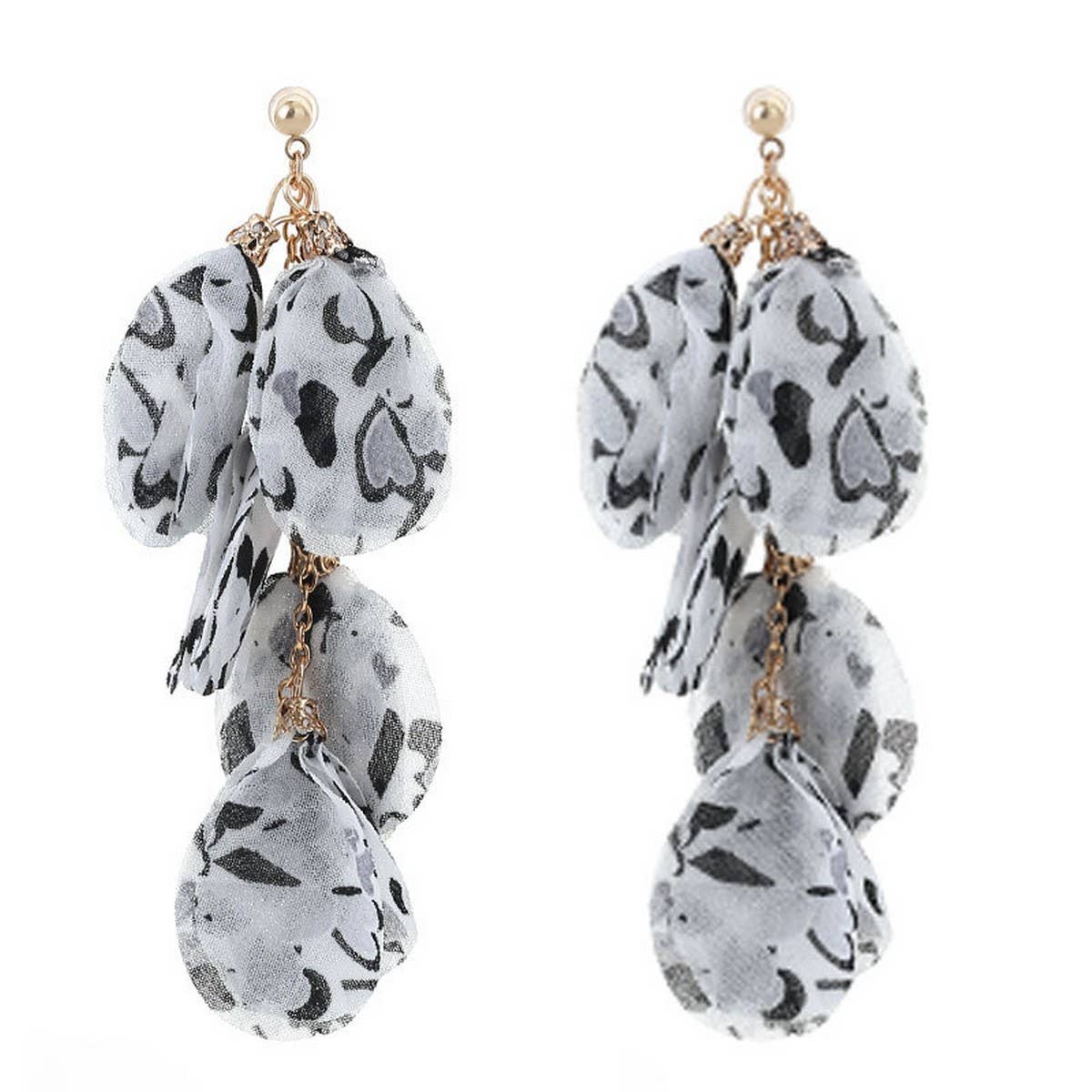 Handmade Heart Print Tassel Earrings ? Long & Chic