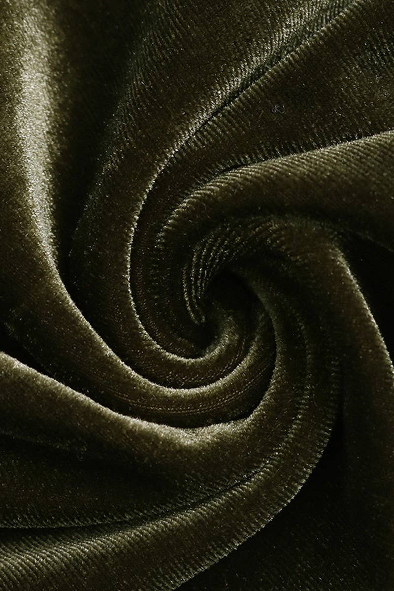 CWTBLL2051_ VELVET V NECK LACE NECK PARTY DRESS