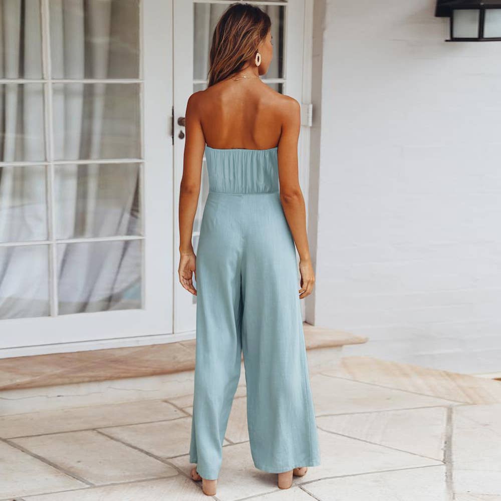 Casual Chic Backless Slim Fit Jumpsuit