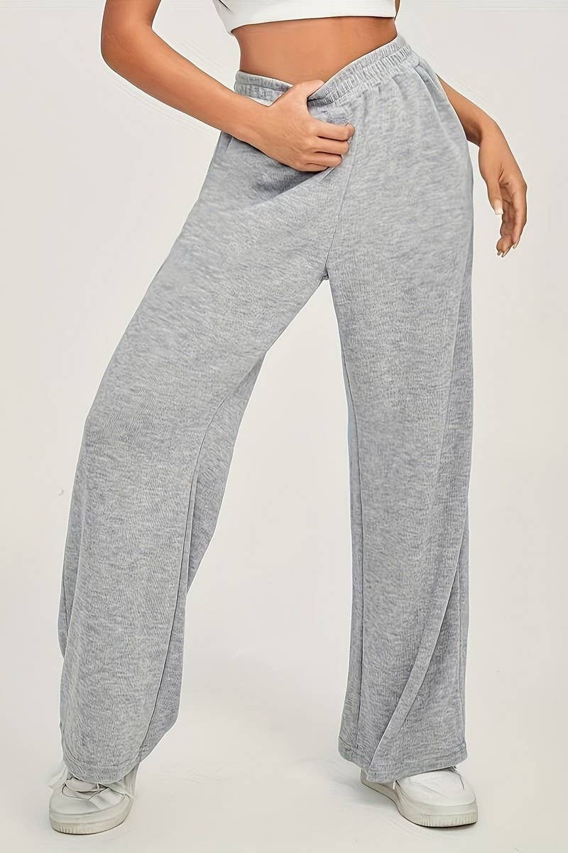 CWBLP1812_SOLID COLOR COMFORTABLE HIGH WAIST WIDE LEG PANTS