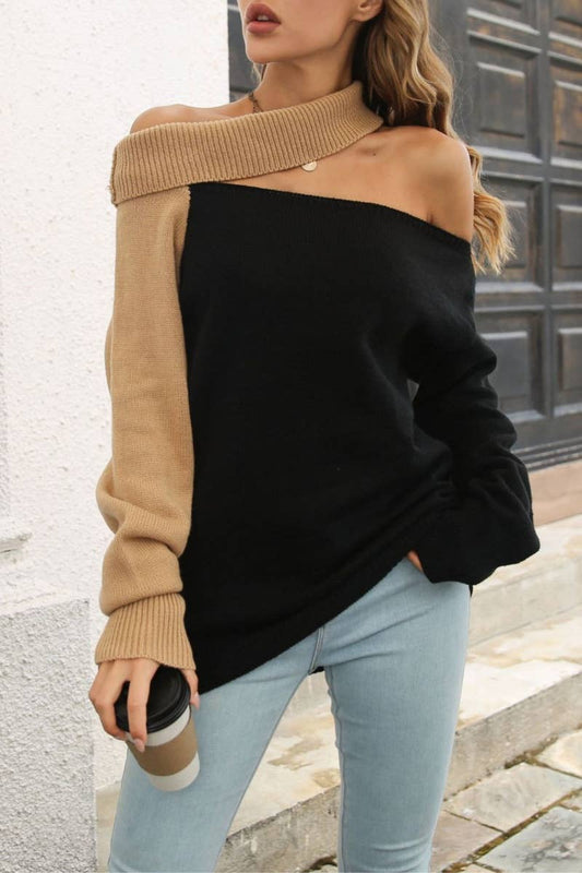 CWOSWL6397_LONG-SLEEVED SWEATER WITH LOOSE DESIGN