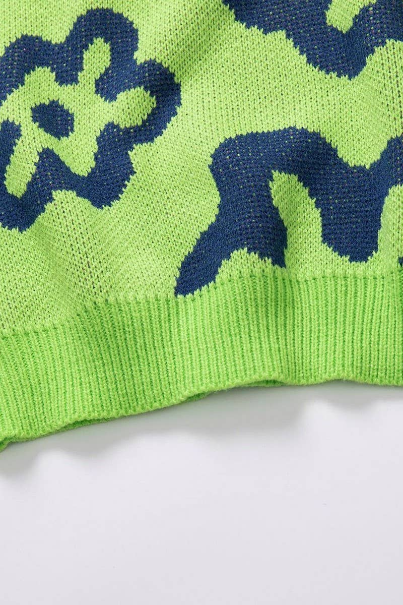 CWOSWL6861_AUTUMN AND WINTER LOOSE FLOWER KNITTED SWEATER