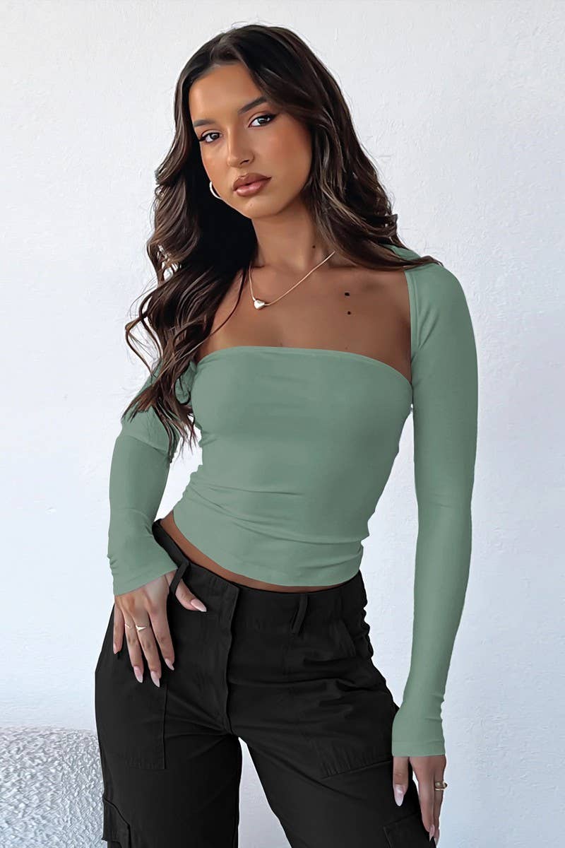 CWTTL2053_SUMMER SEXY TUBE TOP WAIST T-SHIRT
